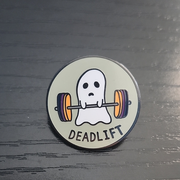 Ghost Funny Deadlift Enamel Pin - Picture 1 of 4